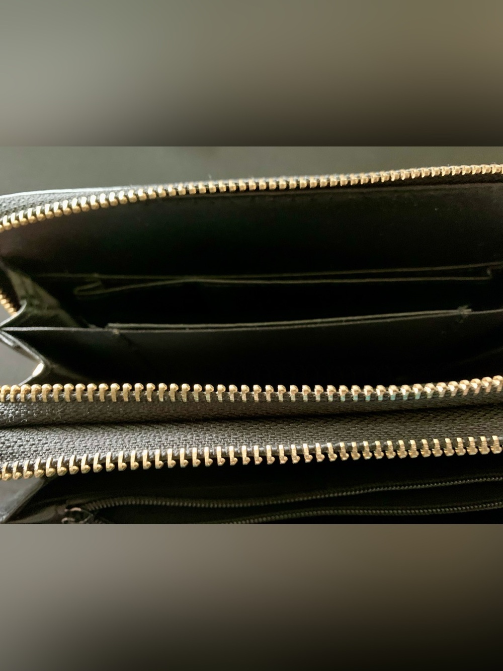 Black Studded Wristlet Clutch with Gold Accent - Picture 4 of 7